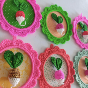 Cadre Radis en crochet